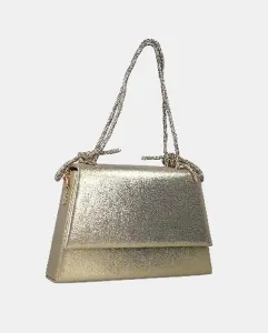 Сумка-клатч металлик с ручкой и стразами Menbur, золотой