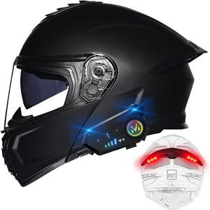 Шлем BYGMWEP Bluetooth с задними фонарями, черный