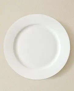 Тарелка Zara Home Rimmed Bone China Dinner, 26 см, белый