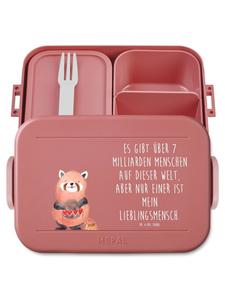 Mr. & Mrs. Panda Ланчбокс с изображением красной панды и надписью пастельно-красного цвета