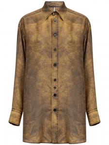 MM6 Maison Margiela рубашка с принтом тай-дай, нейтральный