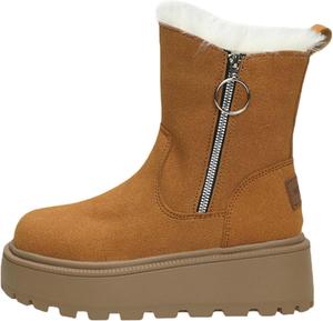 Женские зимние ботинки на платформе с противоскользящей подошвой, утепленные, модные, с боковой молнией, защита от холода, с меховой подкладкой, высокие, с толстой подошвой, снегоступы Generic, Brown