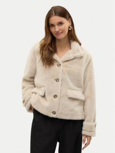 Меховое пальто regular fit Sonjaeva 10310303 Vero Moda, бежевый