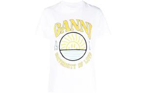 Ganni Футболки серии «Университет любви» женские, белые, с круглым вырезом, средней расцветки, другие варианты