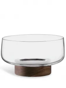 Сервировочная ваза city на деревянной подставке, 14х30х30 см, Lsa International, нейтральные цвета