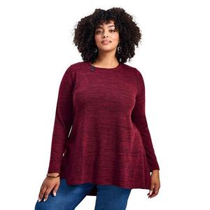 Женский топ Hacci с деталями из рубиновых пуговиц plus size Avenue, Claret