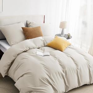 Комплект постельного белья Bedsure, 3 предмета, 200х200/80x80 см, льняной