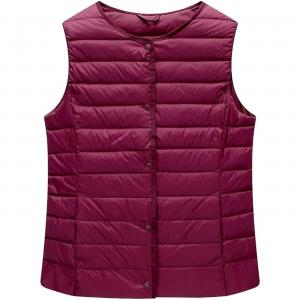 Жилет Chickle Collarless Lightweight Quilted Zip Women's, бордовый