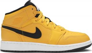 Кроссовки Air Jordan 1 Mid GS University, черно-желтый