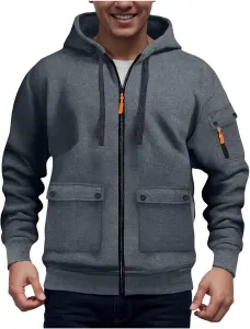 Толстовка с капюшоном Full Zip Up Casual Solid с карманами