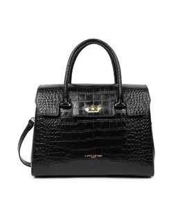 Экзотическая складная сумка с тиснением под крокодиловую кожу, черная. Lancaster, черный