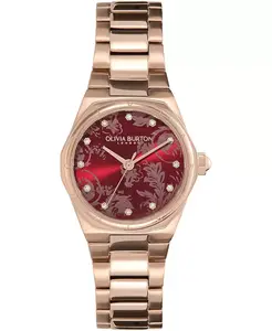 Женские спортивные часы Luxe Hexa Mini Carnation с браслетом из нержавеющей стали золотистого оттенка, диаметр 28 мм Olivia Burton