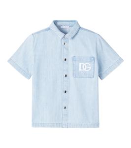 Джинсовая рубашка с вышивкой DG Dolce&Gabbana Kids, Variante Abbinata