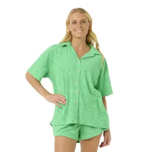 Рубашка с коротким рукавом Rip Curl Las Dalias Terry, зеленый