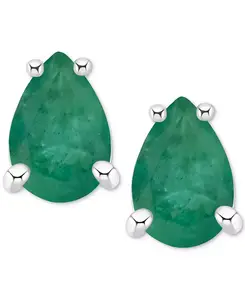 Серьги-Гвоздики с сапфирами (1 карат) из 14-каратного белого золота (также с рубинами и изумрудами) Macy'S, emerald