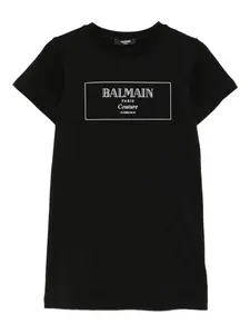 Платье с логотипом Balmain Kids, черный