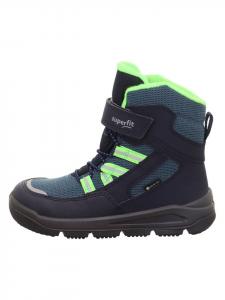 Кожаные ботинки Марс темно-синего/зеленого цвета superfit