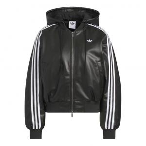 (WMNS) Кожаная куртка Adidas Double Leather Jacket, азиатский размер, цвет «черный»