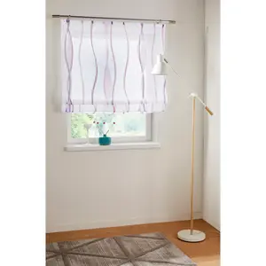 Мой дом Римская штора «Dimona», с рейкой-липучкой, прозрачная, вуаль, полиэстер, волны My Home, цвет weiß/beere