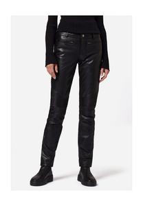 Кожаные брюки donna заниженная талия кожаные джинсы с байкерскими элементами Ricano, черный