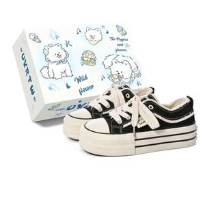 UYRTW Дышащие увеличивающие рост баланс лоу-топы из канвы женские - черные, цвет Black