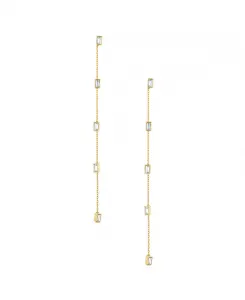 Серьги линейные багеты с покрытием из 18-каратного золота Ettika, gold