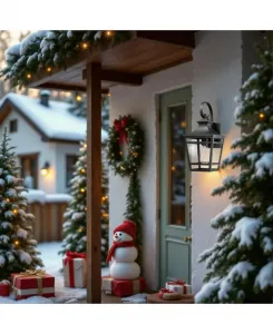 Большие настенные уличные светильники для дома, 42 см наружные осветительные приборы, настенные уличные светильники для веранды, водонепроницаемые, черные Flynama