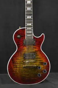 Gibson Custom Shop Les Paul Axcess Custom с фигурной верхней декой и накладкой из черного дерева, глянцевый Bengal Burst