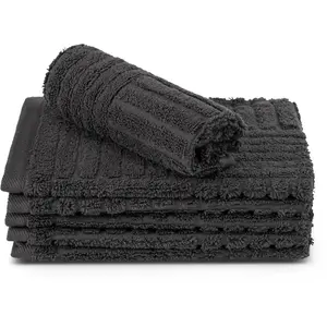 Мочалка для рук ROSС CARRE, 100% хлопок, ребристая структура, большой выбор цветов Ross, антрацит