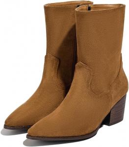 Классические ковбойские сапоги для женщин с заостренным носком Taxutixieye, 77 Brown