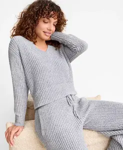 Женский комплект свитер и брюки из шенилла, XS-3X State Of Day, серый