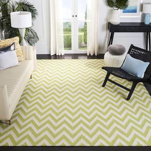 Ковер SAFAVIEH, 244 x 244 см, Dhurries Collection - Green & Ivory, ручное плоское плетение из шерсти, идеально для помещений с высокой проходимостью в гостиной, спальне (DHU557A)