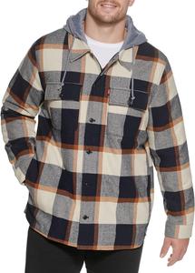 Мужская клетчатая куртка-рубашка Levi's с капюшоном и подкладкой из шерпы (стандартные размеры, большие и высокие), Skater Plaid