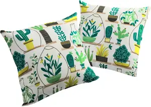 Вирт декоративная подушка "Дуб", чехол без наполнителя, 2 шт Wirth 40х40 см, зеленый