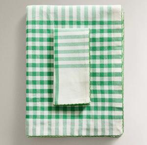 Скатерть Zara Home Check Dyed Cotton, зеленый