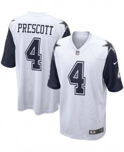 Мужская футболка dak prescott white dallas cowboys alternate game jersey Nike, белый