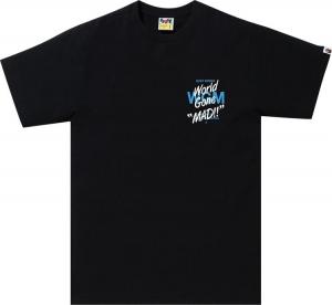 Футболка BAPE ABC Camo WGM Ape Head Tee 'Black/Blue', черный