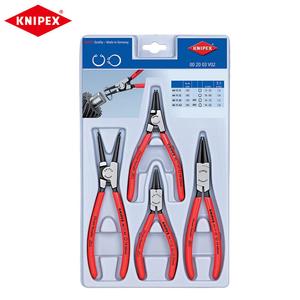 KNIPEX Набор инструментов для плоскогубцев для стопорных колец, 4 предмета (с отверстиями для подвешивания по европейскому стандарту) 00 20 03 V02
