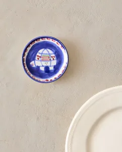 Тарелка Zara Home Painted Ceramic Side, синий