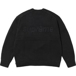 Тональный аппликативный свитер Supreme, черный