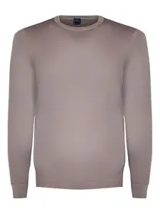 Свитер с круглым вырезом из мериносовой шерсти Fedeli, нейтральный