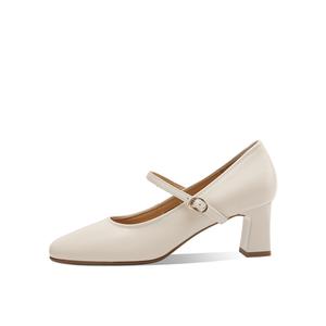 BOERDIQI Женские туфли Мэри Джейн с подошвой из экрю овчины, цвет Ecru Sheepskin Insole