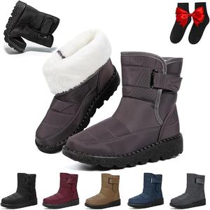 Женские зимние утепленные ботинки с меховой подкладкой, водонепроницаемые и нескользящие ботинки до щиколотки, удобные повседневные уличные ботинки средней высоты на слипе GHTRHSB, Grey