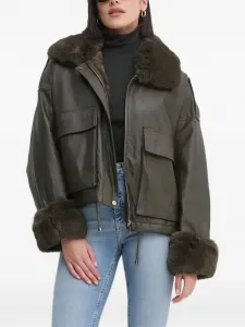 Куртка с отделкой Sandro Ferrone, зеленый