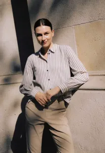 Блузка bygaby на пуговицах B.Young, Medieval Blue Stripes