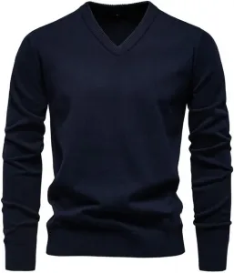 Мужской свитер из смеси хлопка и шерсти с круглым вырезом