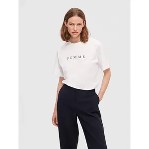 Футболка Selected Vilja, бежевый