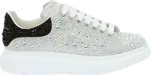 Кроссовки Alexander McQueen Oversized Sneaker White Black Crystal, белый