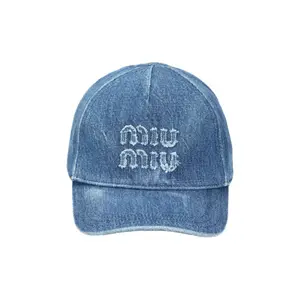 Джинсовая кепка с вышитым логотипом MIU MIU, синий