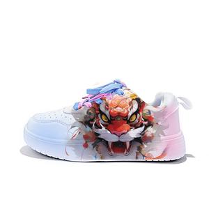 Вчерашние холодные цикады Легкие и дышащие низкие кеды для скейтборда Унисекс, Белый Тигр Play-ZLA1093D